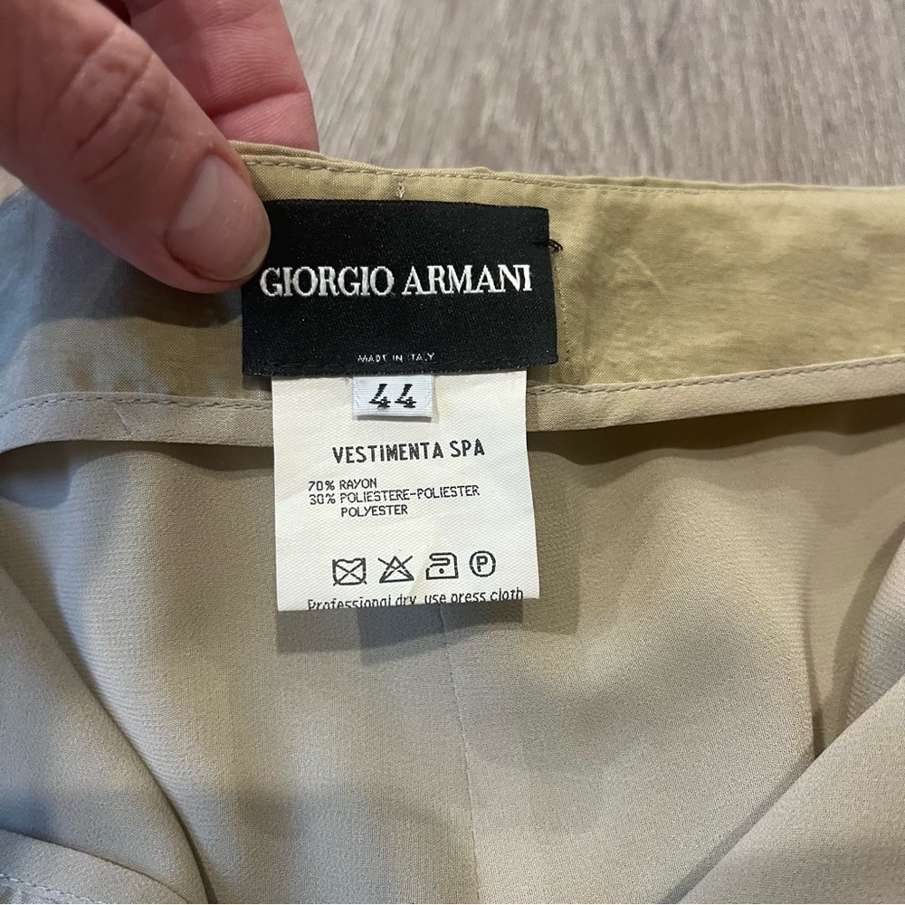 Giorgio Armani tan straight leg pants made in Italy - Picture 7 of 12